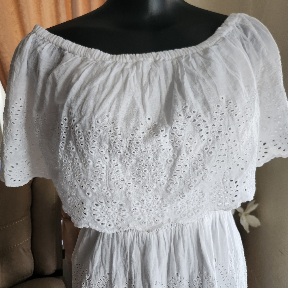 NAOO Nation AK Outfits Summer Off-the-Shoulder White Dress size S - Picture 2 of 7